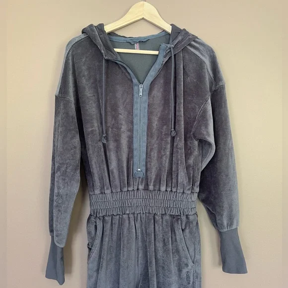 {FP Movement} Training Day Velour Jumpsuit in Grey - Womens XS - Picture 3 of 10